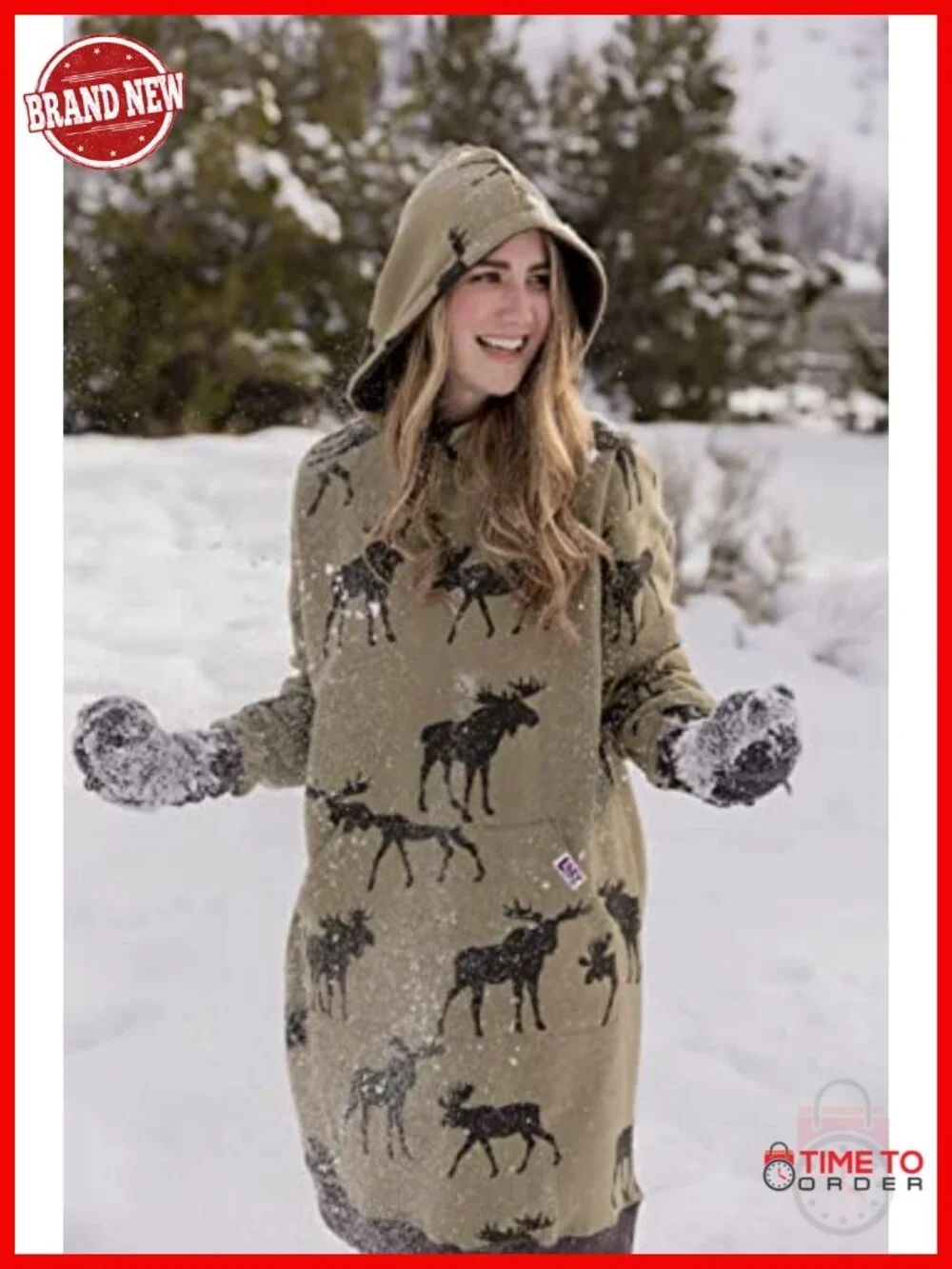 Oversized Hoodie Sweatshirt Dress with Pockets
